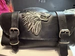 Willie And Max Wolf Head Tool Bag Genuine Imatation Leather. Fixed Price $15.00.