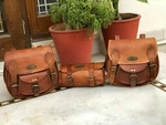 Saddlebags Panniers For Motorcycle 3 Side Pouch Brown Leather. Fixed Price $69.66.