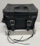 Unik Black Leather Sissy Bar Cooler Bag 9324.PL Quick Release W/pockets 12X12X9. Fixed Price $60.00.