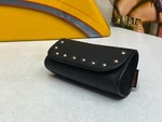 Harley River Road Syn. Leather Studded Windshield Sissy Bar Tool Bag Pouch. Fixed Price $43.95.