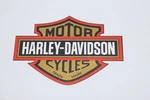 Vintage Harley Davidson Fuel Tank Motorcycle Decals Gold Shield Logo 2 Pc. Fixed Price $24.99.