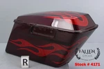 2002 Harley Road King Cvo Right Saddlebag + Lid Candy Brandywine Flames #4171. Fixed Price $149.99.