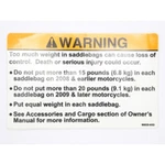 Saddle Bag Warning Label Part Number 90820-93D. Fixed Price $14.99.