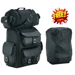 Motorcycle Sissy Bar Bag Touring Luggage W/studs 2 Piece Set Harley Cruiser. Fixed Price $137.68.