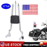 27" Tall Detachable Backrest Sissy Bar W/ Flag For Harley Davidson Touring 97-08. Fixed Price $139.00.
