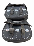 Vintage Harley-davidson Heritage Oem Studded Leather Saddle Bags 5997 & 5998. Fixed Price $279.99.