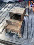 Complete Vintage Johnson Three Burner Natural Gas Cast Iron Bench Furnace No 118. Fixed Price $400.00.