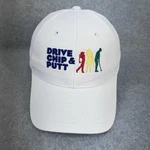 Drive Chip & Putt Youth Golf Cap White Strapback Adjustable Hat Embroidered. Fixed Price $14.99.