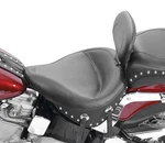 Mustang Wide Touring Studded Solo Seat W/ Driver Backrest For Harley Softail. Fixed Price $715.00.
