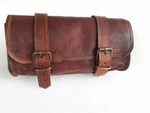 Motorcycle Goat Leather Black Front Fork Luggage Saddle Bag Storage Tool Pouch. Fixed Price $44.78.