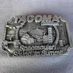 Tacoma Sound To Summit 3D Pewter Metal Belt Buckle 1983 Siskiyou. Fixed Price $15.00.