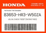 Honda Genuine Lid, Oil Check *R232* (patriot Red) 83653-HR3-W50ZA. Fixed Price $10.12.