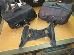 River Road Zip Off Slant Synth Leather Adjustable Universal Saddlebags 10-8949. Fixed Price $79.99.