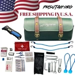 Leather Motorcycle Saddle Bag First Aid Tool Kit Holder Pouch Storage Strap Lot. Fixed Price $49.87.