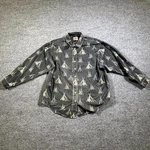 Barn Fly Shirt Women's Large Black Teepee All Over Print Long Sleeve Button Up. Fixed Price $29.99.